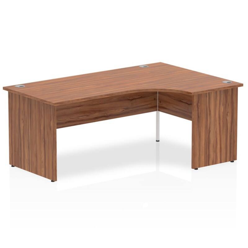 dynamic Impulse Right Hand Desk Corner Walnut Base panel 1,800 (W) x 1,200 (D) x 730 (H) mm MFC (Melamine Faced Chipboard)