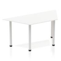 Dynamic Trapezoidal Table White MFC Post Leg Silver Frame Impulse 1600 x 800 x 725mm