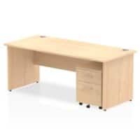 dynamic Impulse Straight Desk Rectangular Maple Base panel 2 Drawers 1 Pedestal 1,800 (W) x 800 (D) x 730 (H) mm MFC (Melamine Faced Chipboard)