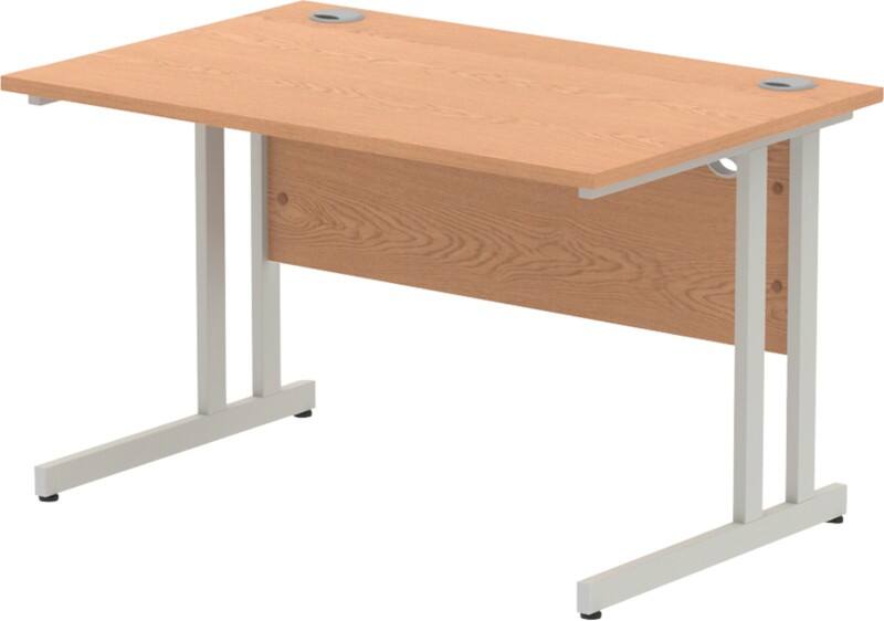 dynamic Impulse Straight Desk Rectangular Oak Cantilever 1,200 (W) x 800 (D) x 730 (H) mm MFC (Melamine Faced Chipboard)