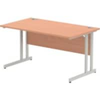 dynamic Impulse Straight Desk Rectangular Beech Cantilever 1,400 (W) x 800 (D) x 730 (H) mm MFC (Melamine Faced Chipboard)