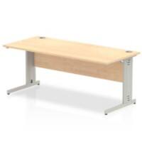 Dynamic Rectangular Office Desk Maple MFC Cable Managed Cantilever Leg Grey Frame Impulse 1800 x 800 x 730mm