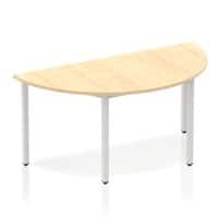 Dynamic Semicircular Table Maple MFC Box Frame Leg Silver Frame Impulse 1600 x 800 x 725mm