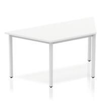 Dynamic Trapezoidal Table White MFC Box Frame Leg Silver Frame Impulse 1600 x 800 x 725mm