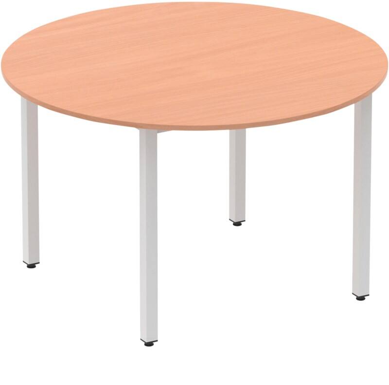 dynamic Impulse Circle Conference Table MFC (Melamine Faced Chipboard) Brown Silver 1,200 x 1,200 x 740 mm