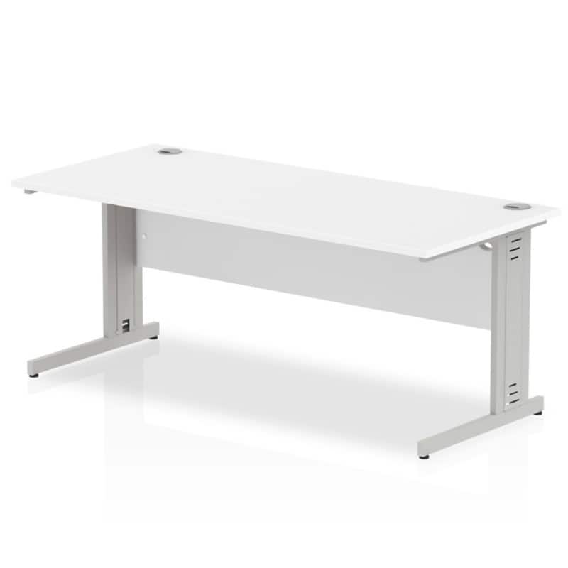 dynamic Impulse Office Desk Rectangular White Cantilever 1,800 (W) x 800 (D) x 730 (H) mm MFC (Melamine Faced Chipboard)