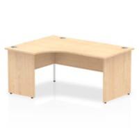 Dynamic Corner Left Hand Crescent Desk Maple MFC Panel End Leg Maple Frame Impulse 1600/1200 x 600/800 x 730mm