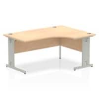 Dynamic Corner Right Hand Crescent Desk Maple MFC Cable Managed Cantilever Leg Grey Frame Impulse 1600/1200 x 600/800 x 730mm