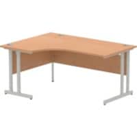 Dynamic Radial Left Hand Crescent Desk Oak MFC Cantilever Leg Grey Frame Impulse 1600/1200 x 600/800 x 730mm