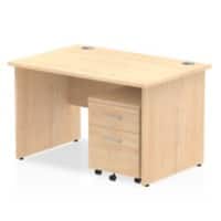 dynamic Impulse Straight Desk Rectangular Maple Base panel 2 Drawers 1 Pedestal 1,200 (W) x 800 (D) x 730 (H) mm MFC (Melamine Faced Chipboard)