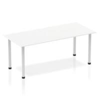 dynamic Impulse Conference Table Rectangular White 4 Metal legs 1,800 (W) x 800 (D) x 740 (H) mm MFC (Melamine Faced Chipboard)