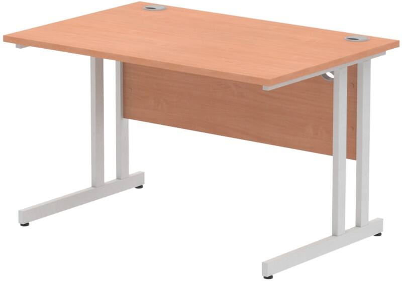 dynamic Impulse Straight Desk Rectangular Beech Cantilever 1,200 (W) x 800 (D) x 730 (H) mm MFC (Melamine Faced Chipboard)