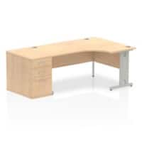 dynamic Impulse Right Hand Desk Rectangular Maple Cantilever 3 Drawers 1 Pedestal 2,030 (W) x 1,200 (D) x 730 (H) mm MFC (Melamine Faced Chipboard)