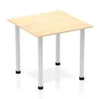 dynamic Impulse Conference Table Square Maple 4 Metal legs 800 (W) x 800 (D) x 740 (H) mm MFC (Melamine Faced Chipboard)