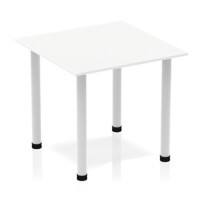 dynamic Impulse Conference Table Square White 4 Metal legs 800 (W) x 800 (D) x 740 (H) mm MFC (Melamine Faced Chipboard)