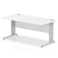 dynamic Impulse Office Desk Rectangular White Cantilever 1,600 (W) x 800 (D) x 730 (H) mm MFC (Melamine Faced Chipboard)