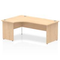 Dynamic Corner Left Hand Crescent Desk Maple MFC Panel End Leg Maple Frame Impulse 1800/1200 x 600/800 x 730mm