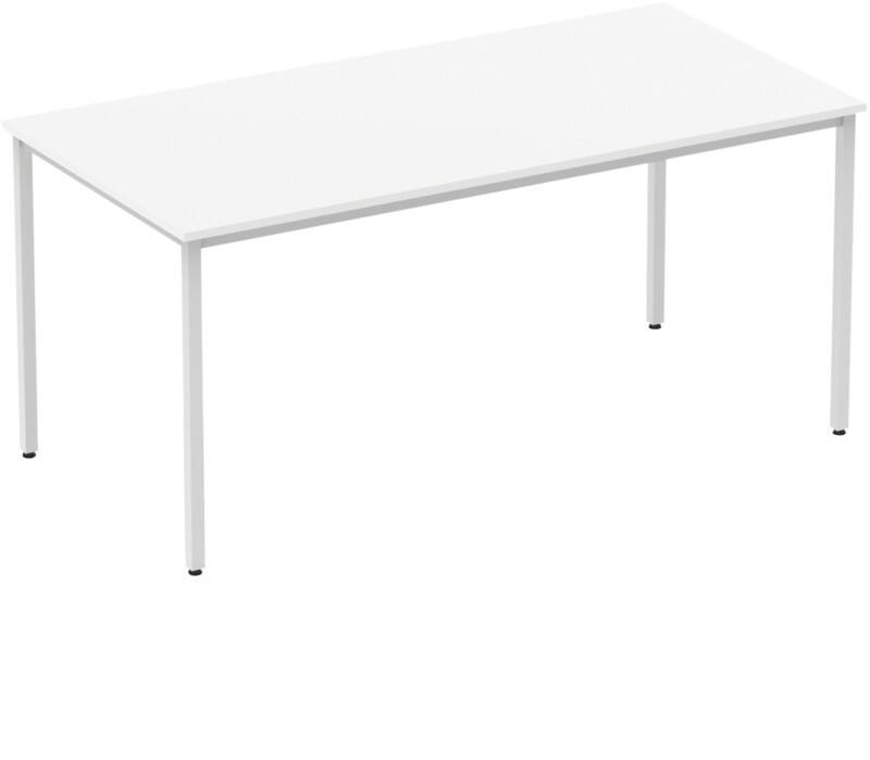 dynamic Impulse Conference Table Rectangular White 4 Metal legs 1,600 (W) x 800 (D) x 740 (H) mm MFC (Melamine Faced Chipboard)
