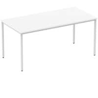 Dynamic Rectangular Straight Table White MFC Box Frame Leg Silver Frame Impulse 1600 x 800 x 725mm