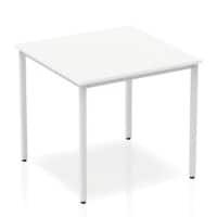 dynamic Impulse Conference Table Square White 4 Metal legs 800 (W) x 800 (D) x 740 (H) mm MFC (Melamine Faced Chipboard)