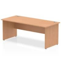 Dynamic Rectangular Office Desk Oak MFC Panel End Leg Oak Colour Frame Impulse 1800 x 800 x 730mm