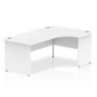 Dynamic Corner Right Hand Crescent Desk White MFC Panel End Leg White Frame Impulse 1800/1200 x 600/800 x 730mm