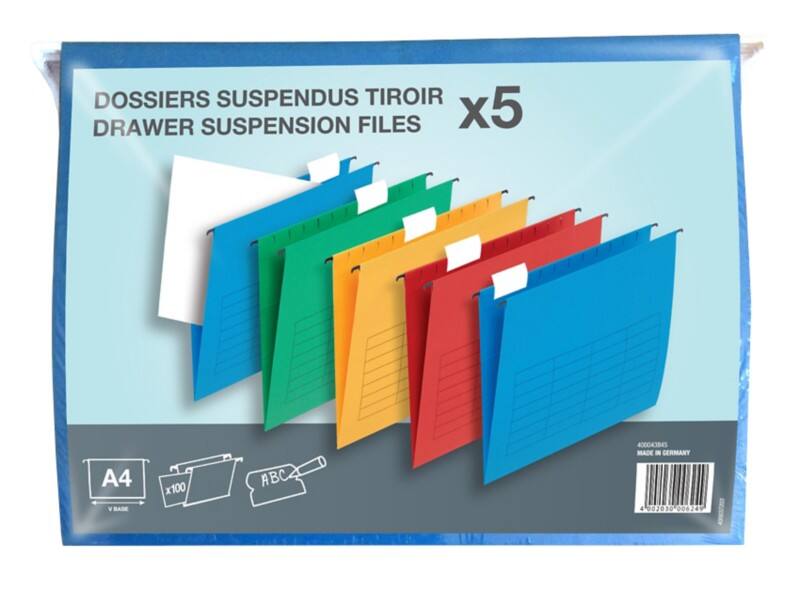 ELBA Suspension File V-Base A4 1097157 V Base 220 gsm Assorted Pack of 5