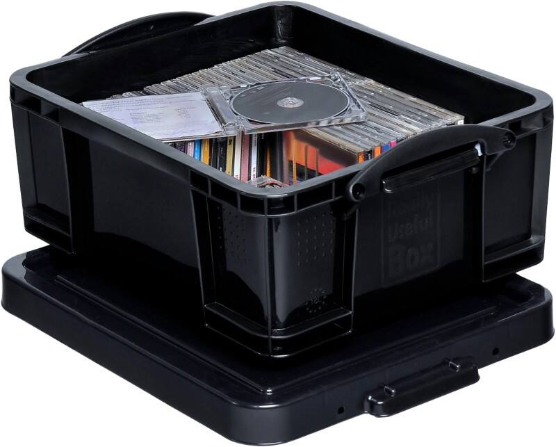Really Useful Box Plastic Storage 18 Litre Black 390 x 480 x 230 mm