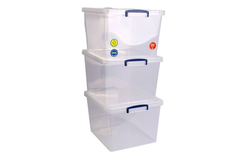 Really Useful Box Storage Box 33.5 L Transparent 38.3 x 46 x 28.5 cm 3 Pieces