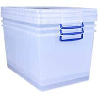 Really Useful Box Plastic Nestable Storage Boxes 83 Litre  440 x 685 x 368 mm Pack of 3