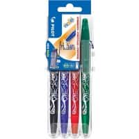 Pilot Frixion Ball Ballpoint Pen Assorted 0.35 mm Medium Conical Refillable 50% Recycled Pack of 4