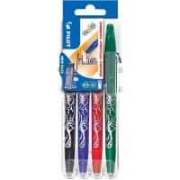 Pilot Frixion Ball Ballpoint Pen Assorted Fine 0.7 mm Recycled 50% Pack of 4