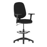 Dynamic Permanent Contact Backrest Task Operator Chair With Black Fabric Height Adjustable Arms Eclipse I Without Headrest High Back