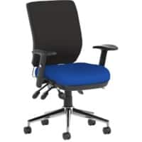 Dynamic Independent Seat & Back Posture Chair Height Adjustable Arms Chiro Black Back, Stevia Blue Seat Without Headrest Medium Back