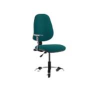 Dynamic Permanent Contact Backrest Task Operator Chair With Green Fabric Height Adjustable Arms Eclipse I Without Headrest High Back
