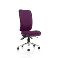 Dynamic Independent Seat & Back Task Operator Chair With Purple Fabric Without Arms Chiro Without Headrest High Back
