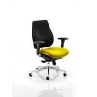 Dynamic Synchro Tilt Posture Chair Multi-Functional Arms Chiro Plus Black Back, Senna Yellow Seat Without Headrest High Back