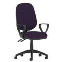 Dynamic Permanent Contact Backrest Task Operator Chair Tansy Purple Fabric Loop Arms Eclipse II Without Headrest High Back