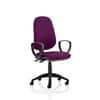 Dynamic Permanent Contact Backrest Task Operator Chair Tansy Purple Fabric Loop Arms Eclipse II Without Headrest High Back