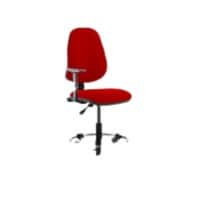 Dynamic Permanent Contact Backrest Task Operator Chair With Red Fabric Height Adjustable Arms Eclipse I Without Headrest High Back