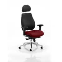 Dynamic Synchro Tilt Posture Chair Height Adjustable Arms Chiro Plus Ultimate Black Back, Ginseng Chilli Seat With Headrest High Back