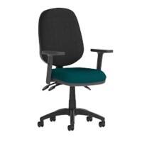 Dynamic Independent Seat & Back Task Operator Chair Height Adjustable Arms Eclipse Plus III Black Back, Maringa Teal Seat High Back