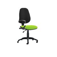 Dynamic Permanent Contact Backrest Task Operator Chair Loop Arms Eclipse I Black Back, Myrrh Green Seat High Back