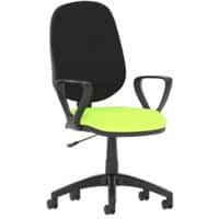 Dynamic Permanent Contact Backrest Task Operator Chair Loop Arms Eclipse I Black Back, Myrrh Green Seat High Back