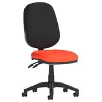 Dynamic Permanent Contact Backrest Task Operator Chair Without Arms Eclipse Plus II Black Back, Tabasco Red Seat High Back