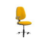 Dynamic Permanent Contact Backrest Task Operator Chair Height Adjustable Arms Eclipse II Senna Yellow Seat High Back