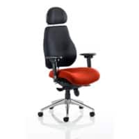 Dynamic Synchro Tilt Posture Chair Height Adjustable Arms Chiro Plus Ultimate Black Back, Tabasco Red Seat With Headrest High Back