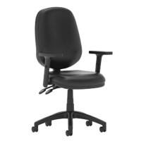 Dynamic Permanent Contact Backrest High Back Task Operator Chair Height Adjustable Arms Eclipse II Black Seat