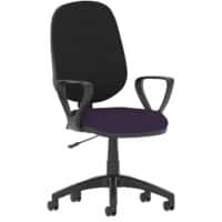 Dynamic Permanent Contact Backrest Task Operator Chair Loop Arms Eclipse I Black Back, Tansy Purple Seat High Back