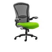 Dynamic Synchro Tilt Heavy Duty Chair Height Adjustable Arms Houston Heavy Duty Black Back, Myrrh Green Seat High Back